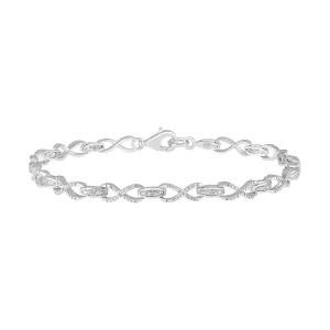 1/20 CTW Diamond Infinity Tennis 7.5-inch Bracelet in Sterling Silver