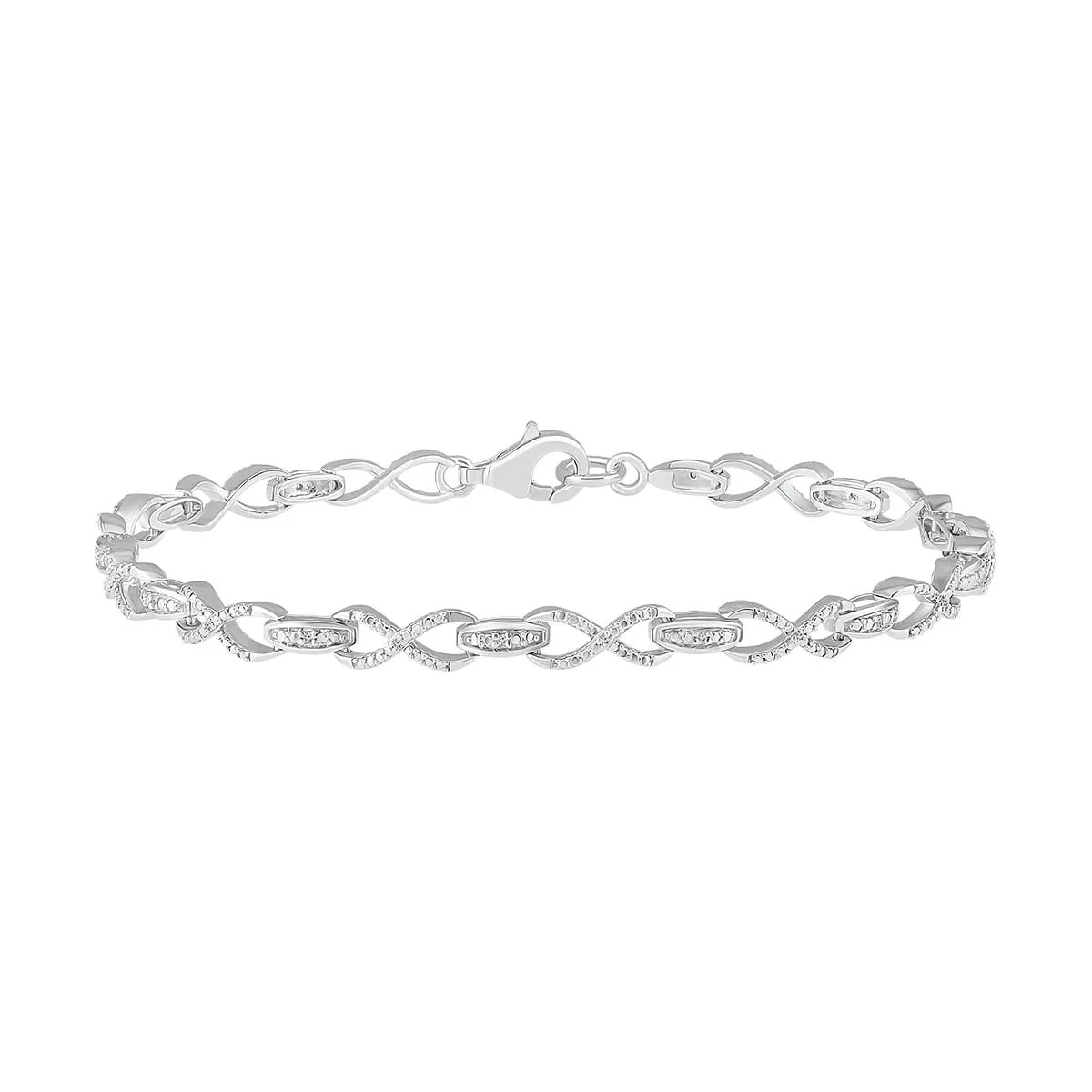 1/20 CTW Diamond Infinity Tennis 7.5-inch Bracelet in Sterling Silver