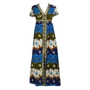 1960s Lame and Cotton Hawaiian Inspired Gown