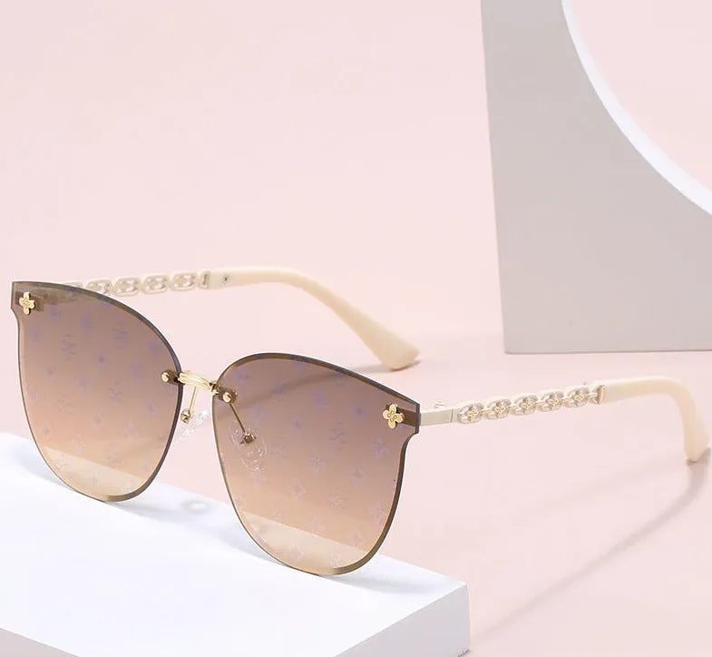 2025 new fashion trend sunglasses, high-end light luxury style, women's sunglasses, laser lenses, personalized street photography