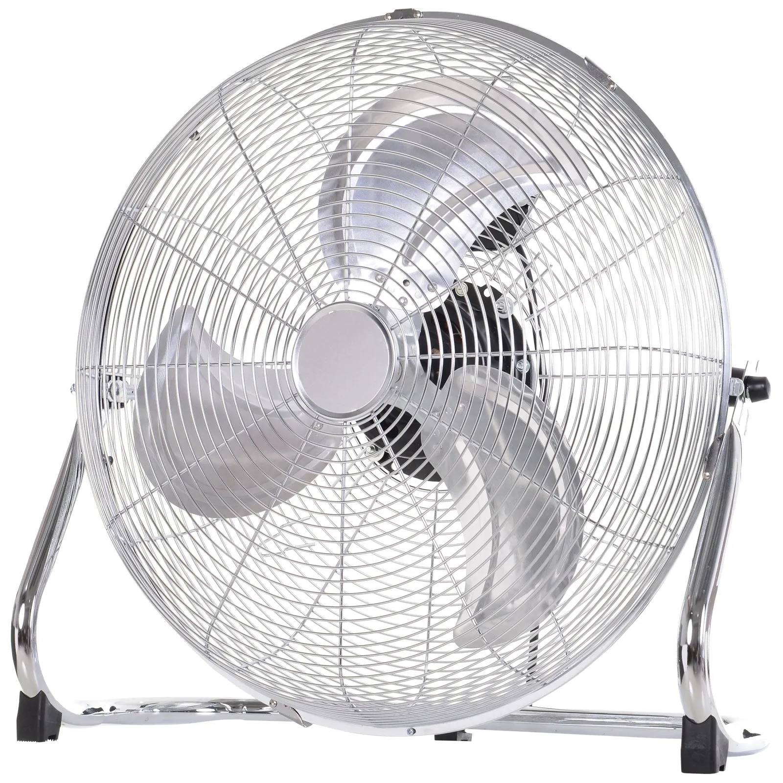 20" Adjustable Chrome Metal Floor Fan - Silver