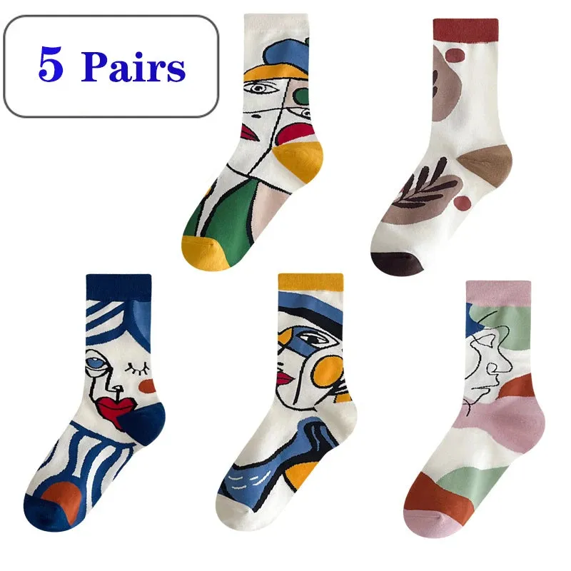 5 Pack Cotton Art Socks