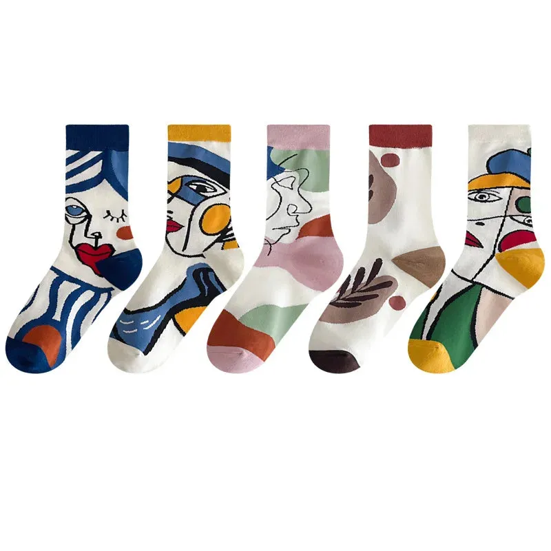 5 Pack Cotton Art Socks