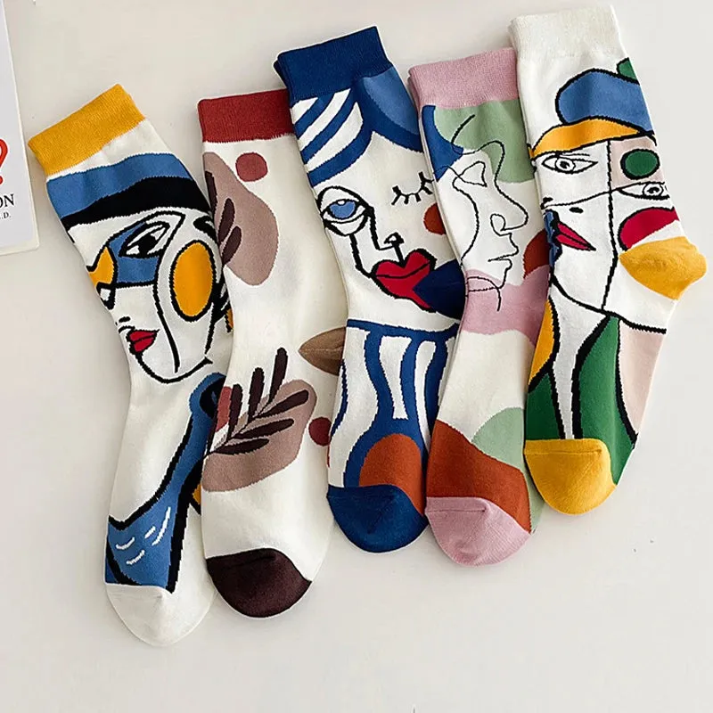 5 Pack Cotton Art Socks