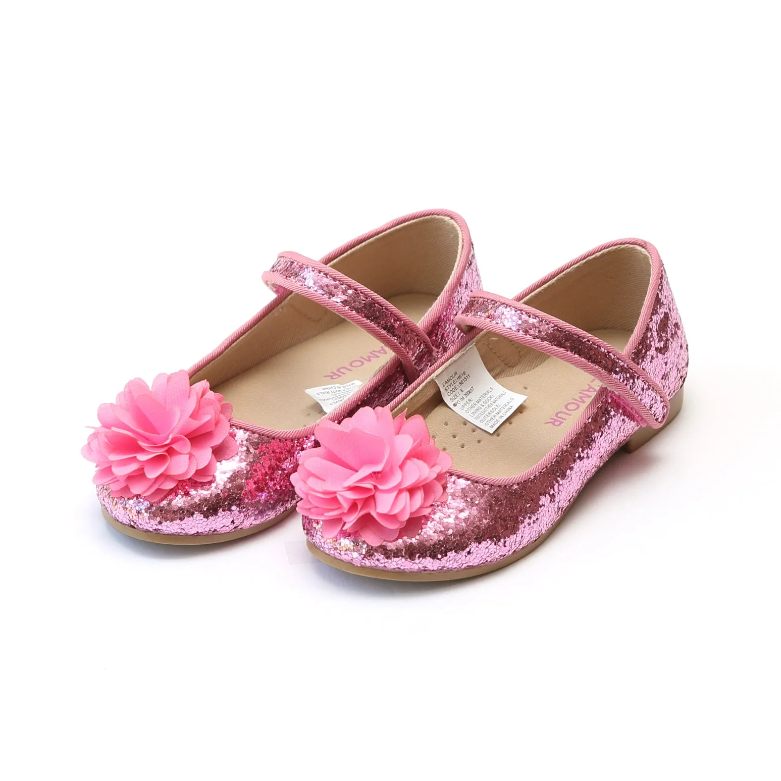 Alice Glitter Flower Flat