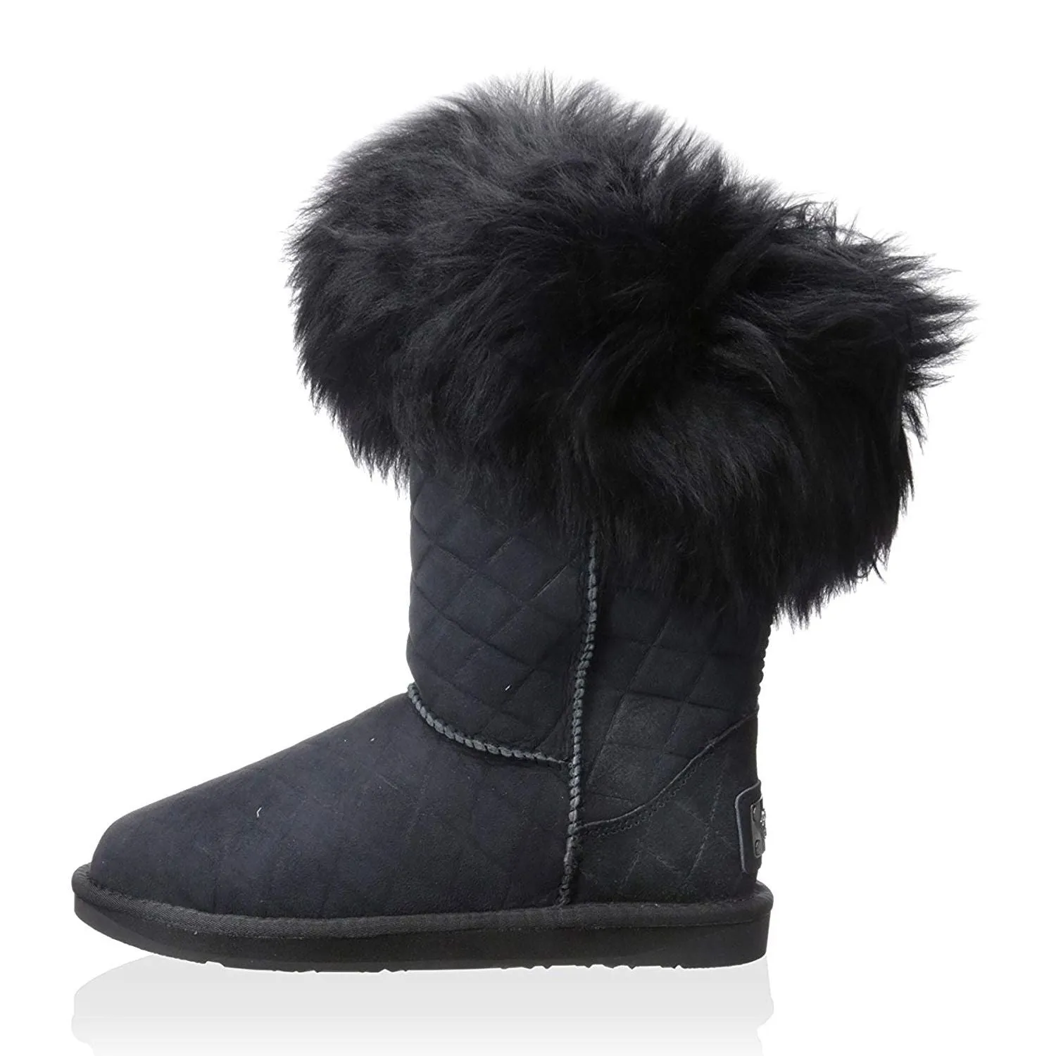 Australia Luxe Women's Foxy Shearling Short Boots in Black Quilt