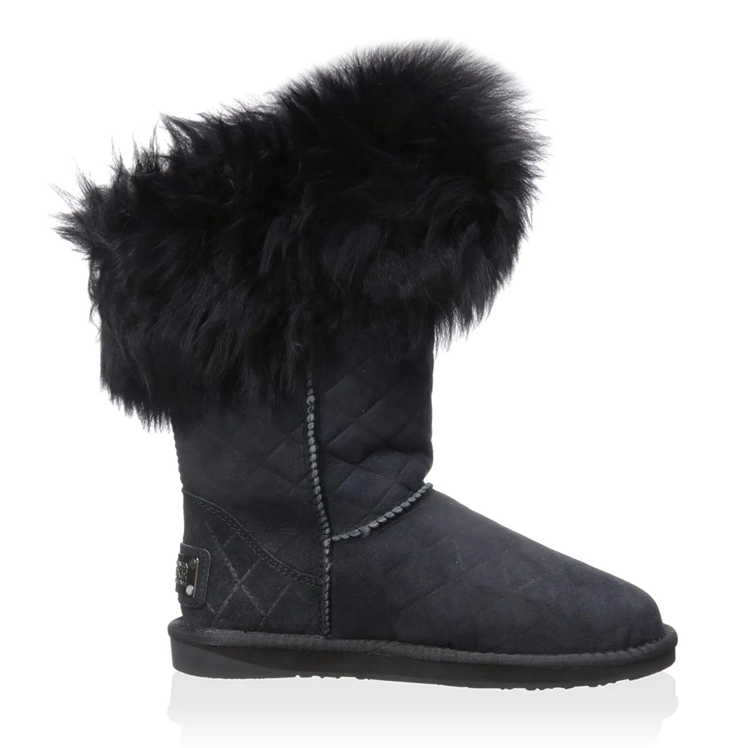 Australia Luxe Women's Foxy Shearling Short Boots in Black Quilt