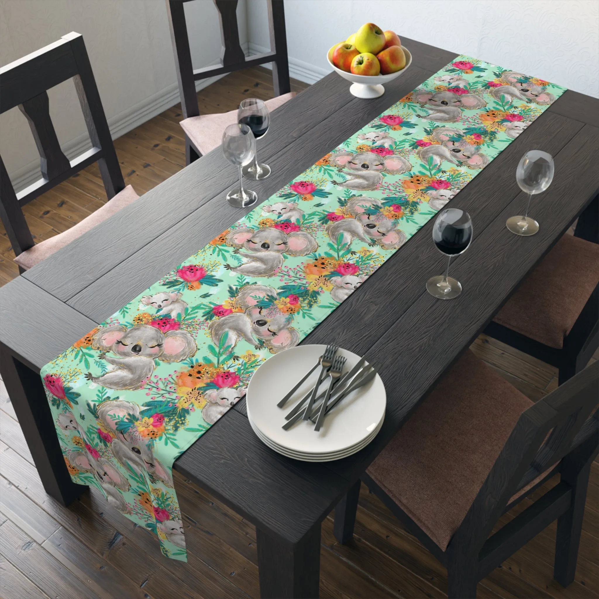 Australian Koalas Table Runner, Cotton Twill and Poly Available