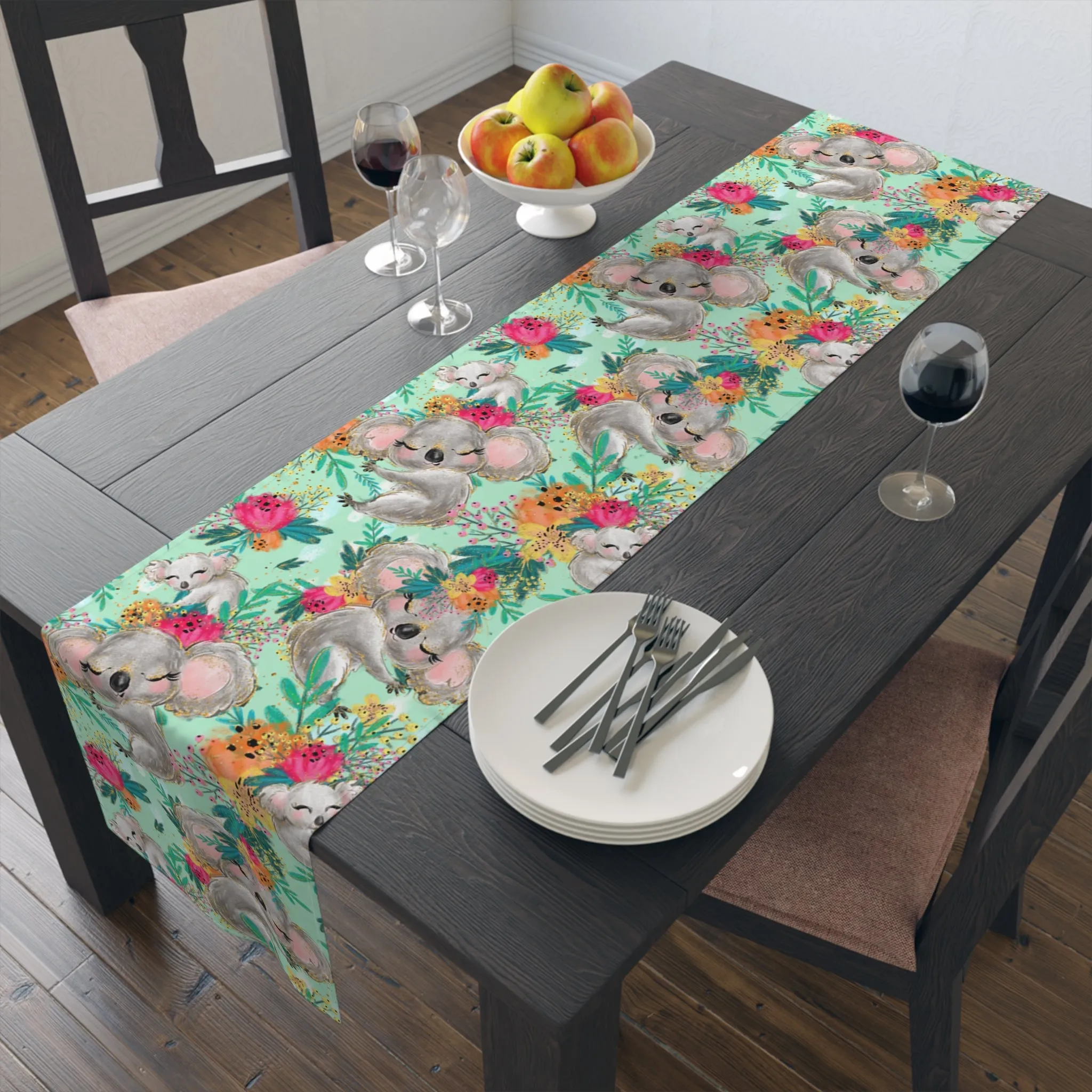 Australian Koalas Table Runner, Cotton Twill and Poly Available