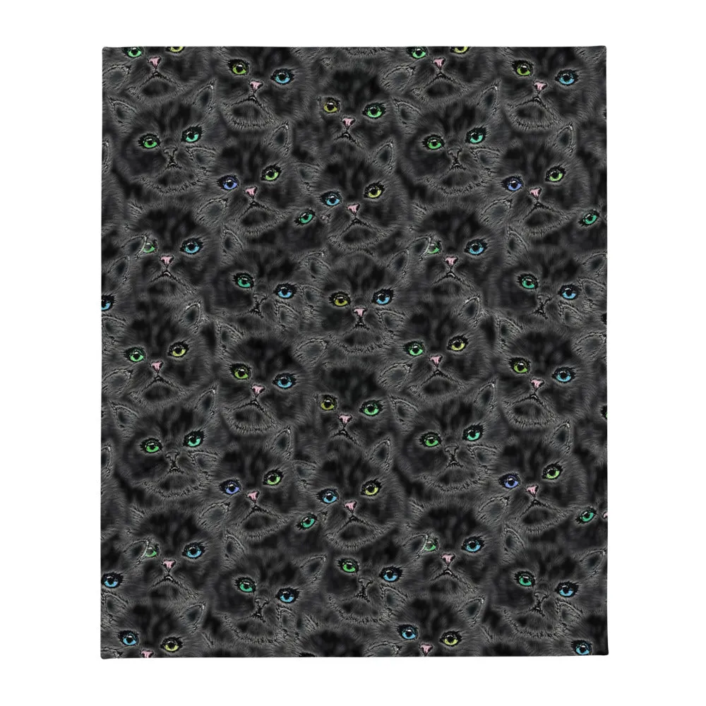 BLACK GLAMMA COCKTAILS CAT Throw Blanket