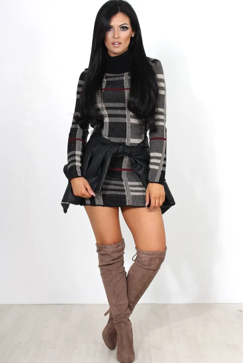 Black Knitted Jumper Dress-Kande