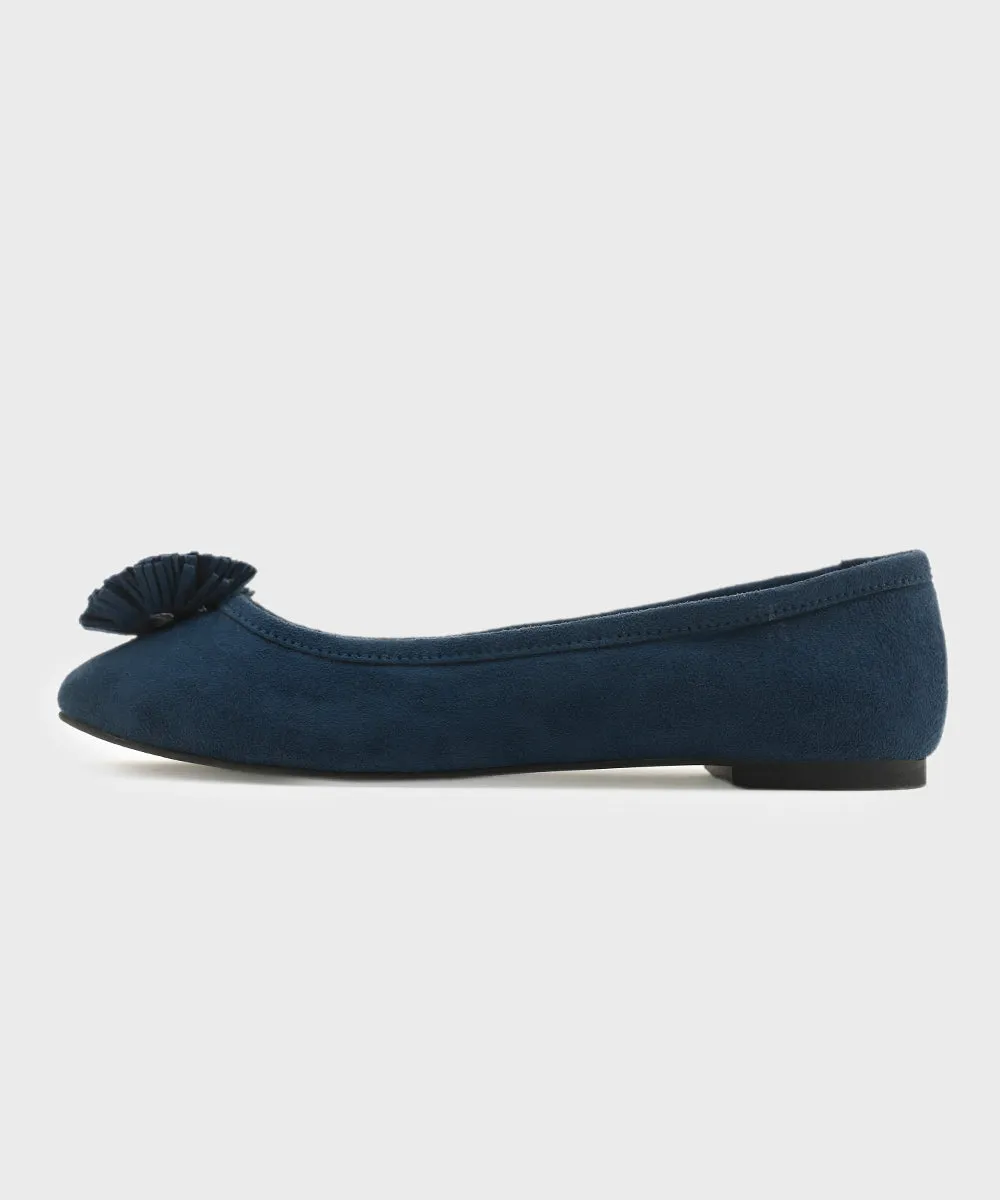 Blue Faux Suede Pumps