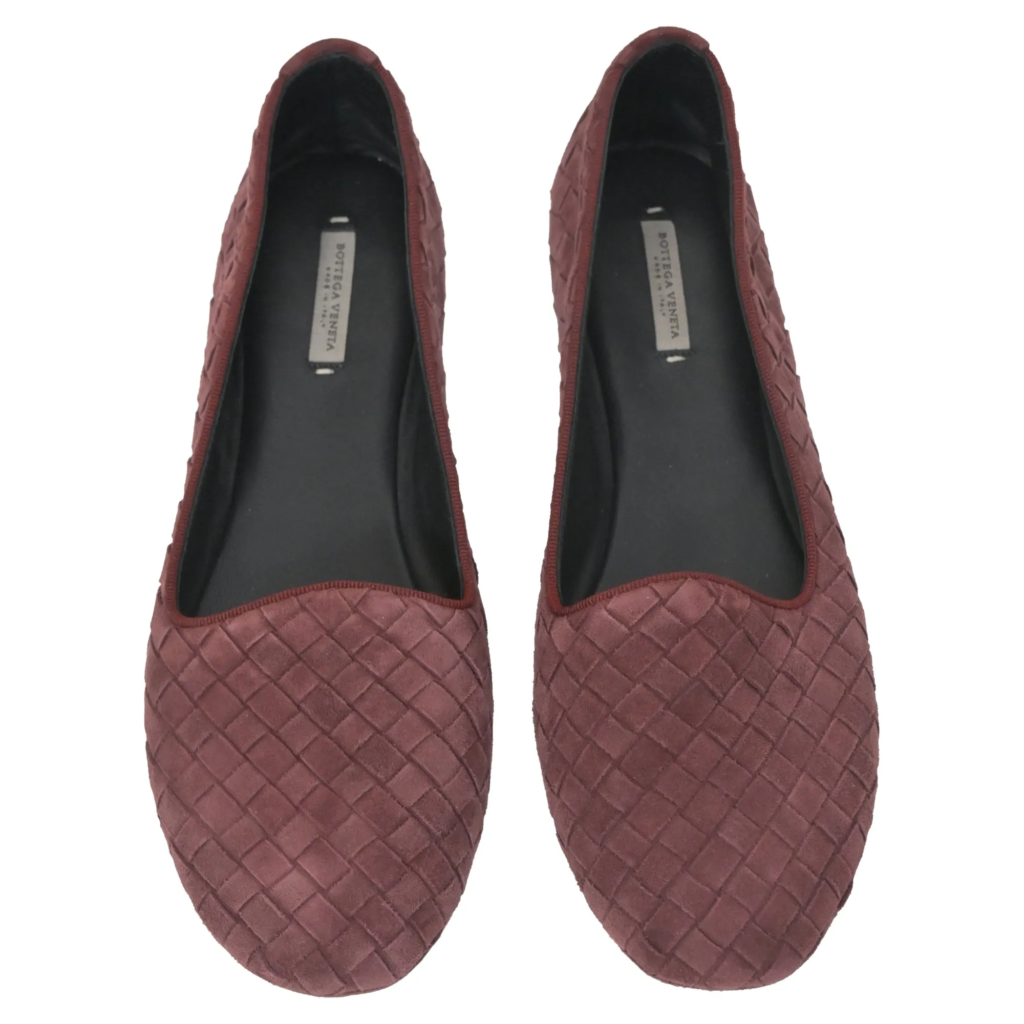 Bottega Veneta Intrecciato Ballet Flats in Purple Leather