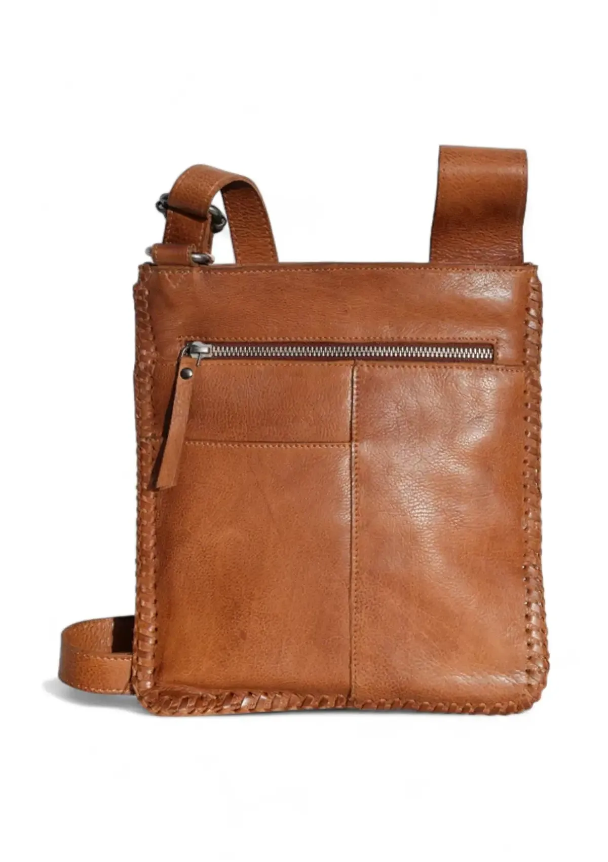 Brynn Leather Crossbody Bag - Cognac