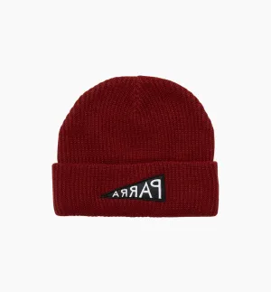 by Parra Mirrored Flag Logo Beanie 'Dark Red'