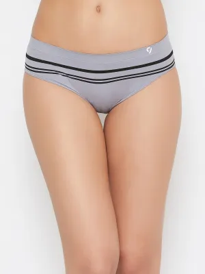 C9Airwear Solid Mid Rise Panty for Women - Grey