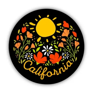 California Sticker - Sunshine & Flowers