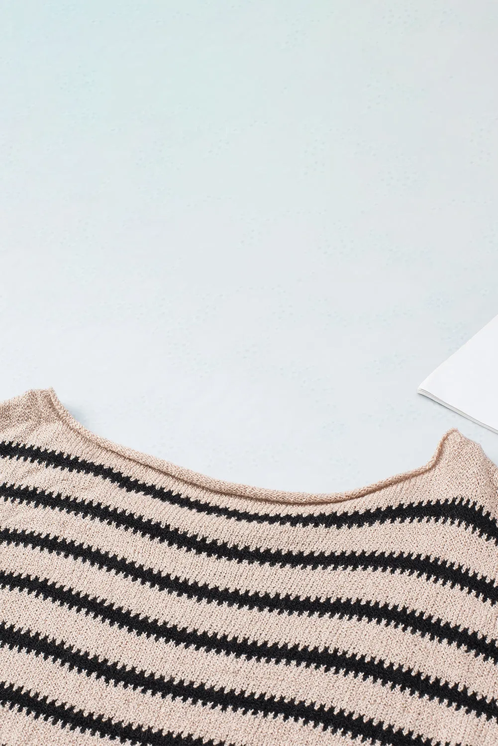 Casual Drop Shoulder Knitted Pullover Striped Sweater