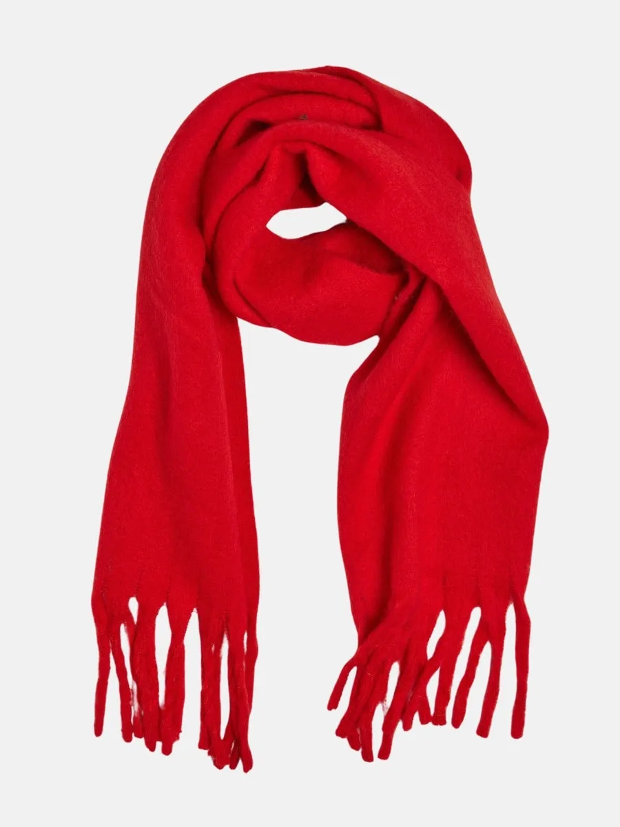 Chic Solid Scarf- Red