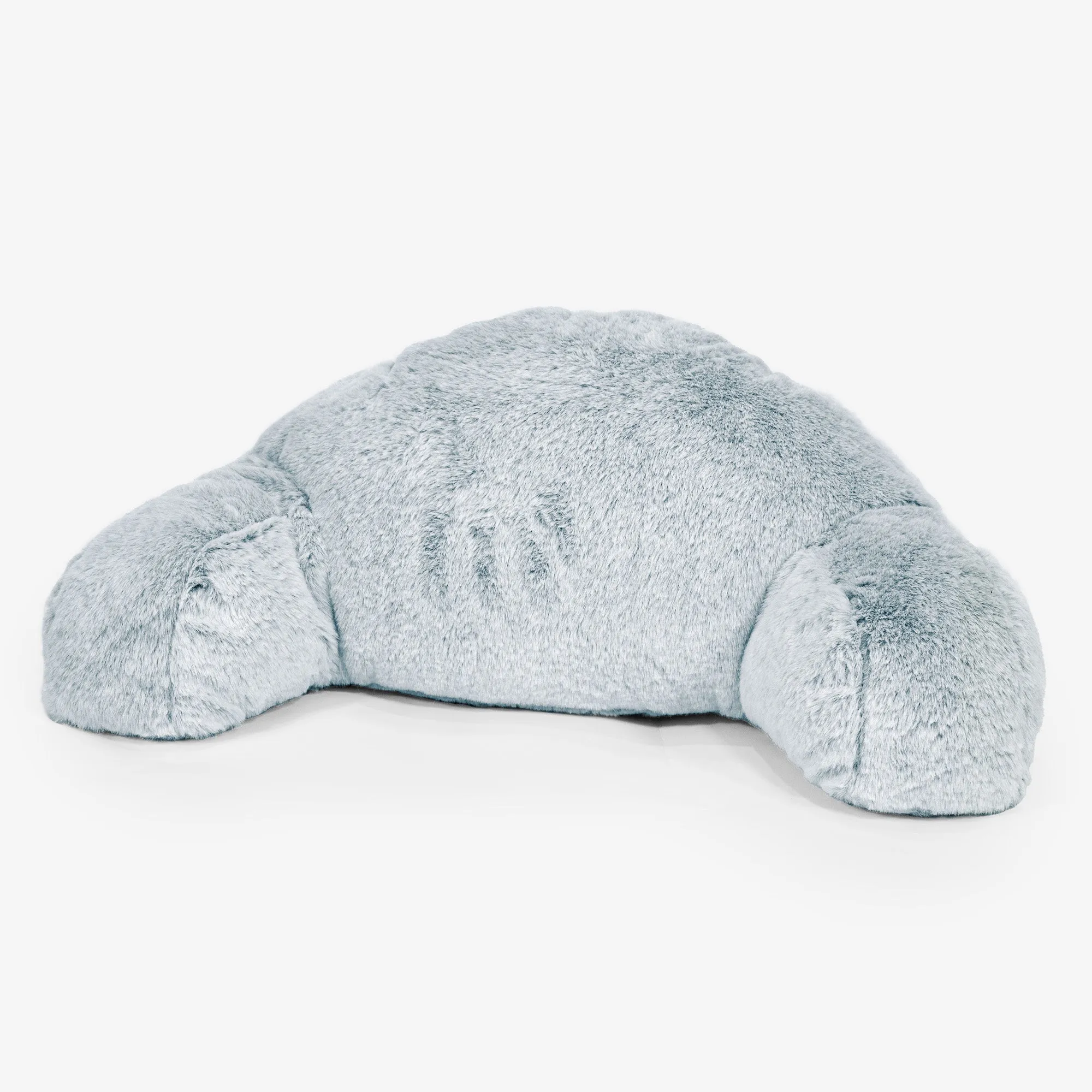 Children's High Back Support Cuddle Cushion - Fluffy Faux Fur Rabbit Dusty Blue