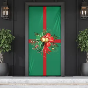 Christmas Decor Green Bow Christmas Door Sock