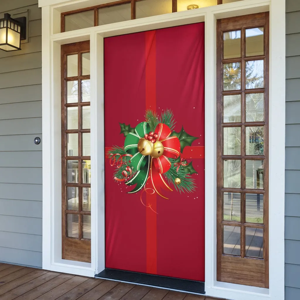 Christmas Decor Red Bow Christmas Door Sock