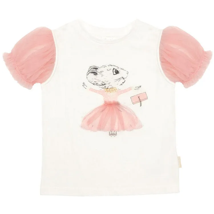 Claris Tulle Sleeve Tee- size 8 Years