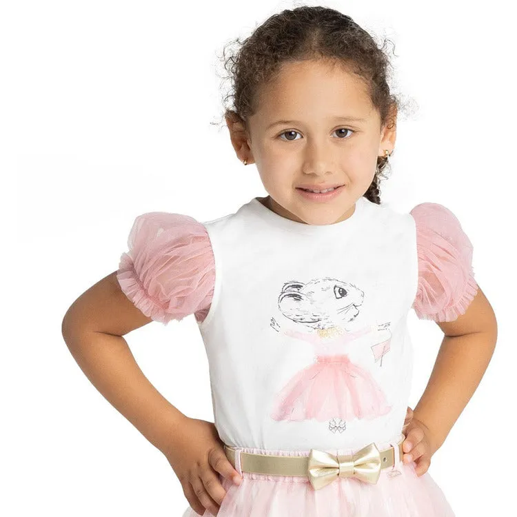 Claris Tulle Sleeve Tee- size 8 Years