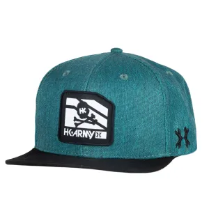 Clip Snapback Hat - Black/Teal