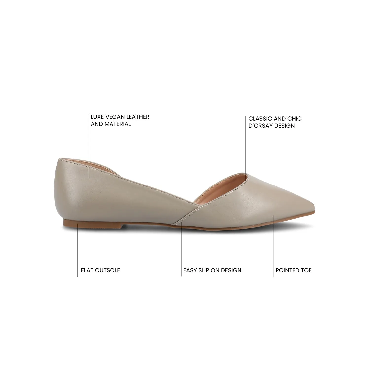 CORTNI D'ORSAY FLATS IN FAUX LEATHER