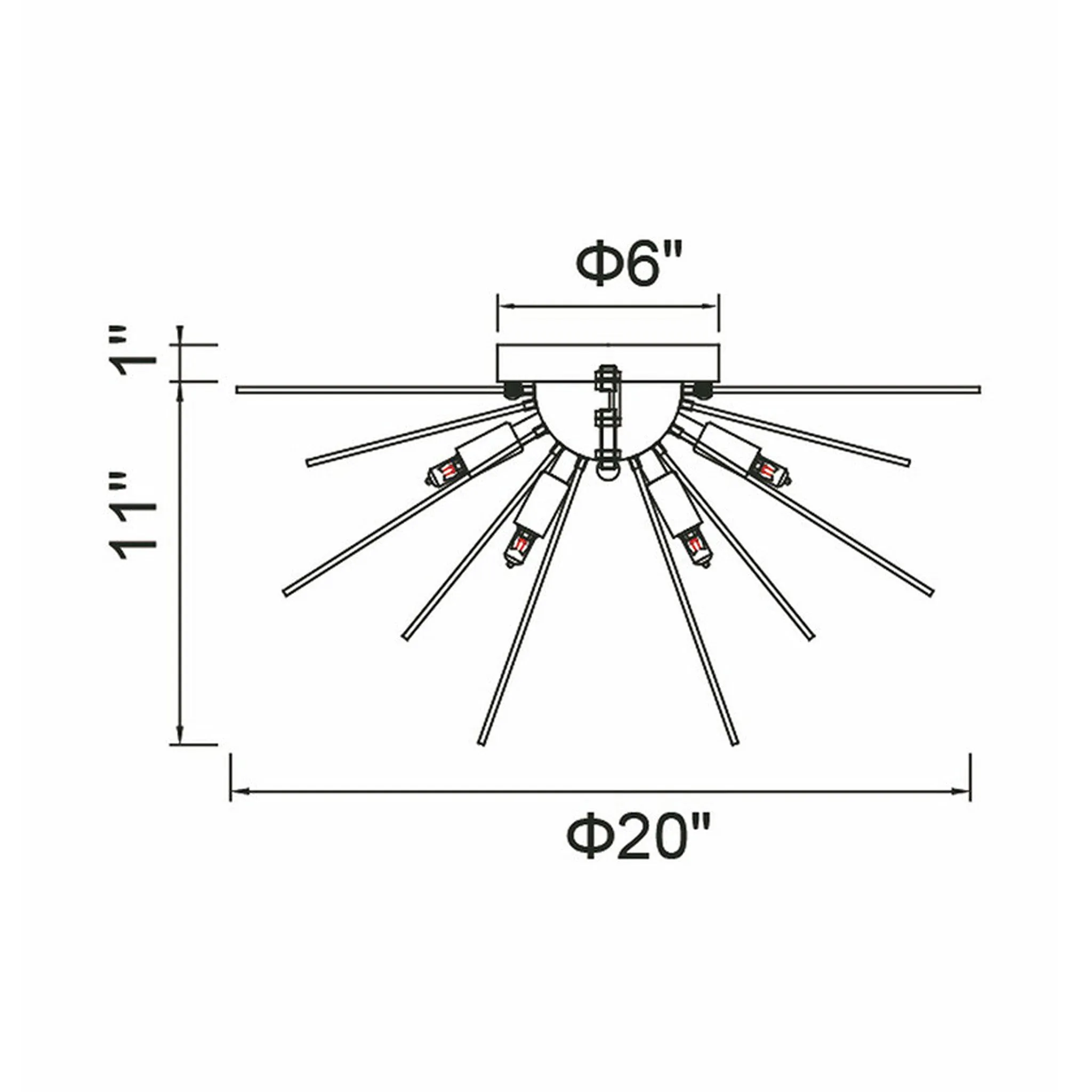 CWI Lighting Savannah 6-Light Flush Mount