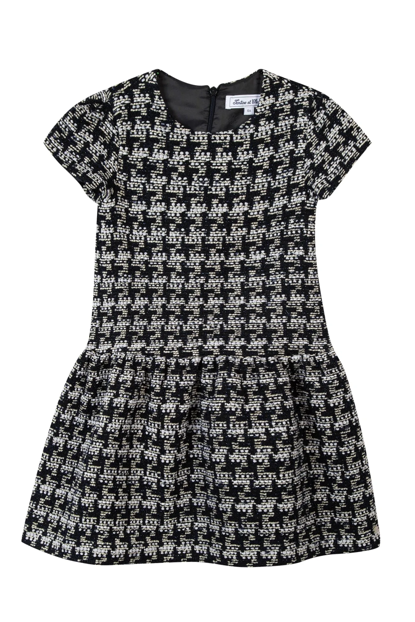 Dress - Navy Puppytooth