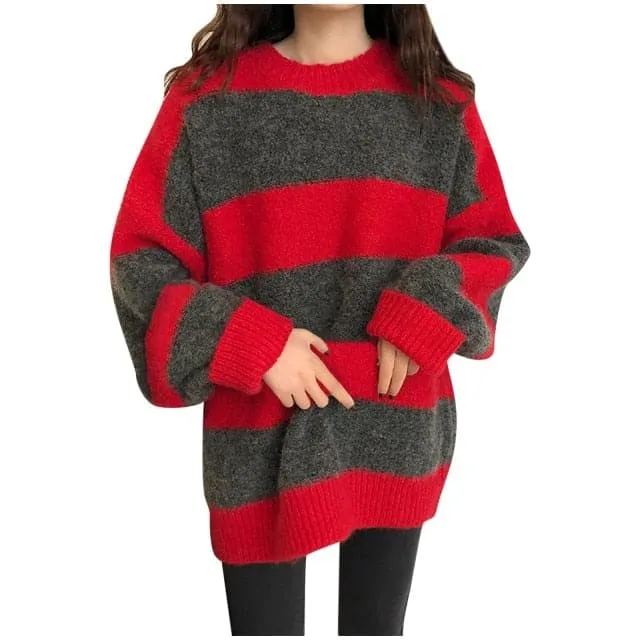 DressBetty - Knitted Striped Sweater