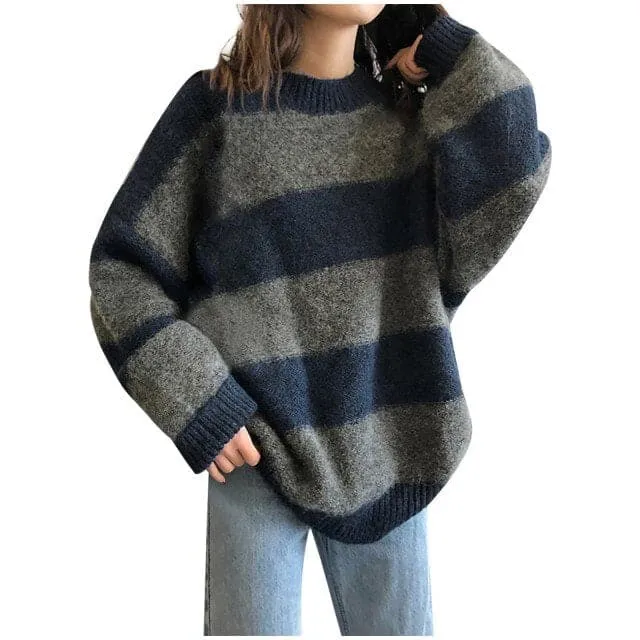 DressBetty - Knitted Striped Sweater