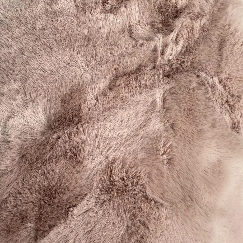 Faux Fur Blanket or Throw - Grey, Pink or Taupe