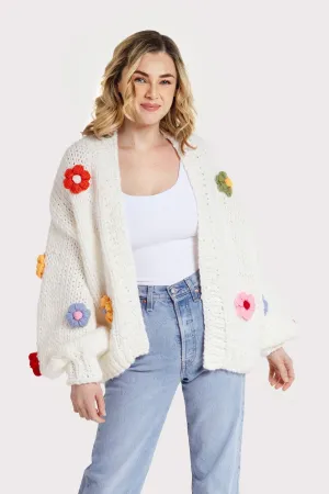 Floral Knitted Appliqué Cardigan