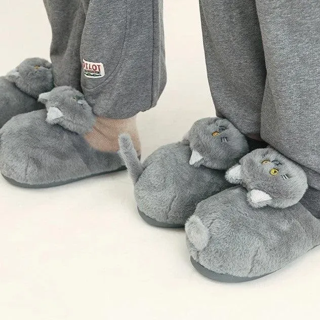 Fluffy Cat Slippers For Adults