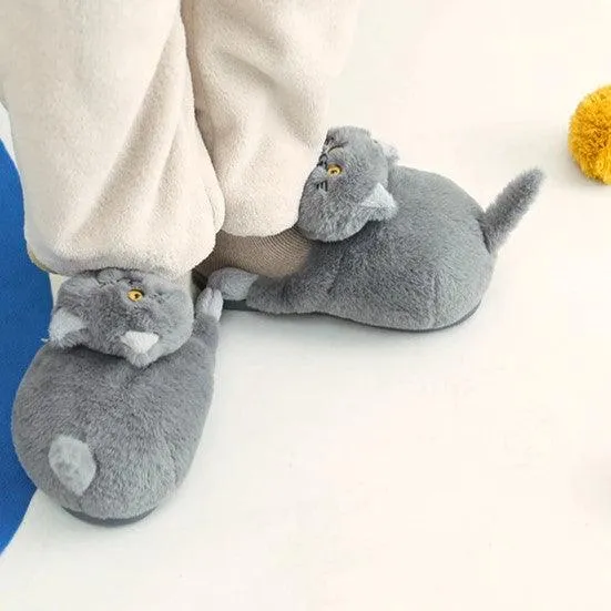 Fluffy Cat Slippers For Adults