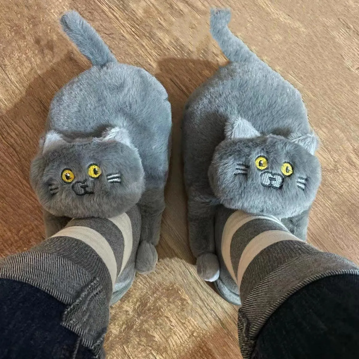 Fluffy Cat Slippers For Adults