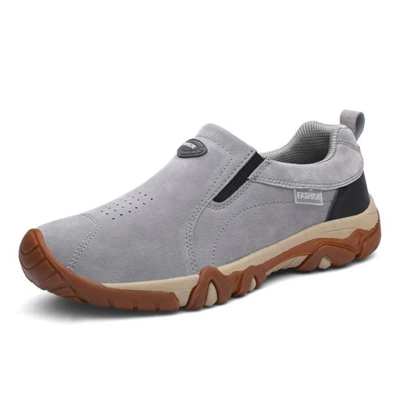 Genuine Leather Outdoor Slip On Sneakers