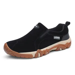 Genuine Leather Outdoor Slip On Sneakers