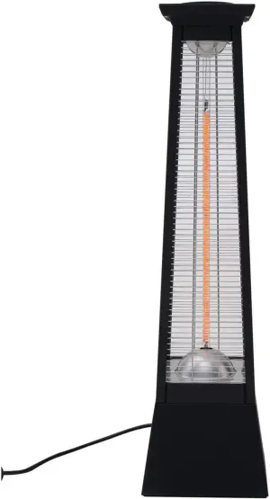 Hanover 31.5 In. Outdoor Infrared Electric Heater | Warms up to 122 Sq. Ft. | 1500 Watts | Modern Heater Perfect for Patios, Porches, Garages, and Workshops | Black