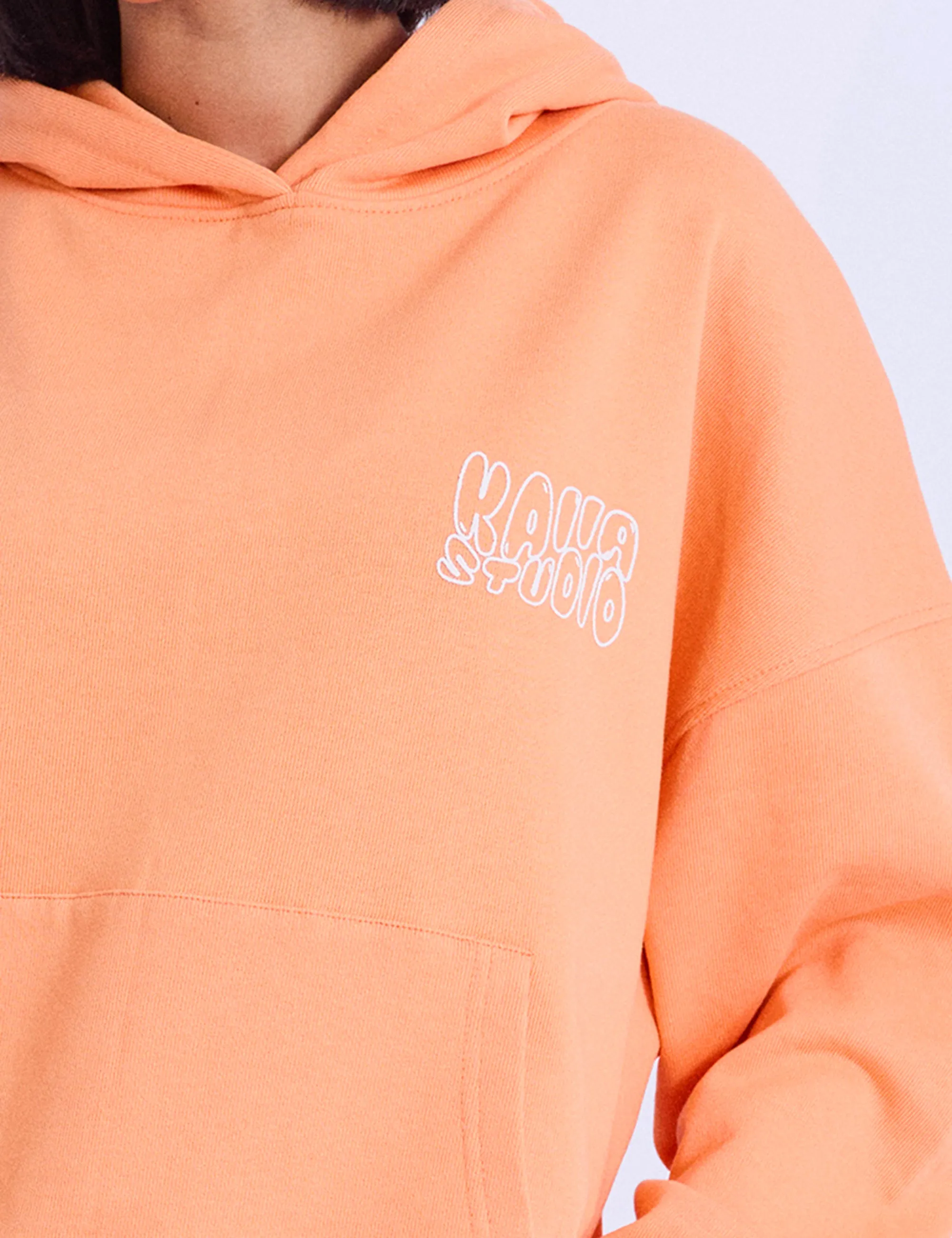 Kaiia Studio Bubble Logo Oversized Hoodie Light Orange