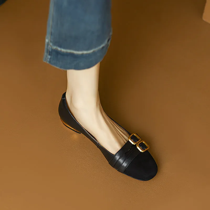 Kylee Black Cap Toe Ballet Flats