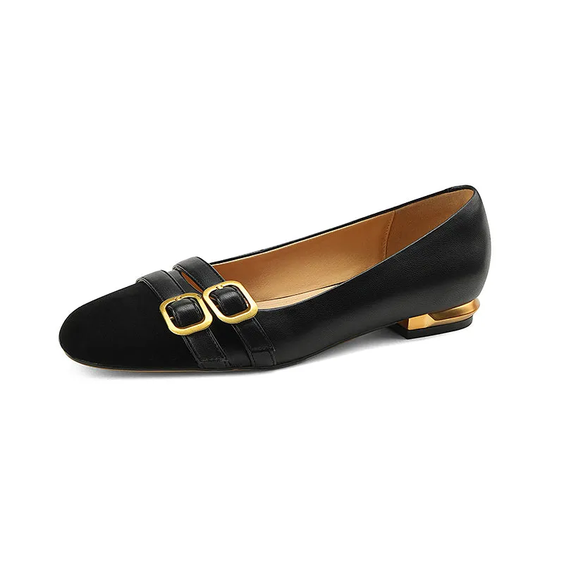 Kylee Black Cap Toe Ballet Flats