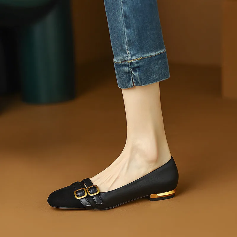 Kylee Black Cap Toe Ballet Flats