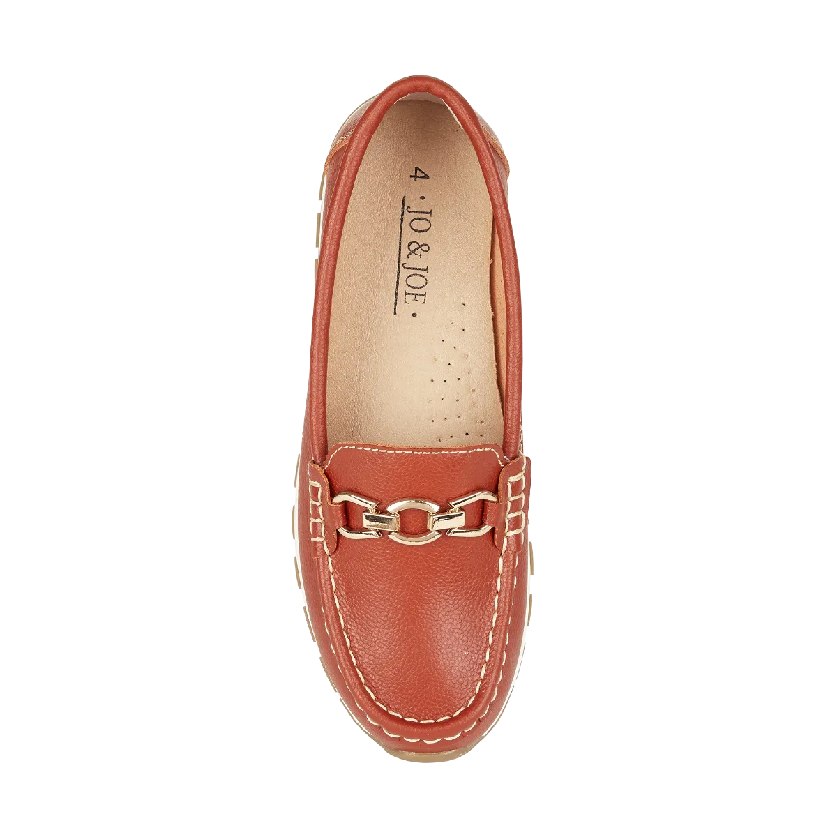 Ladies Leather Slip on Orange Shoes Ipanema Flat Jo & Joe