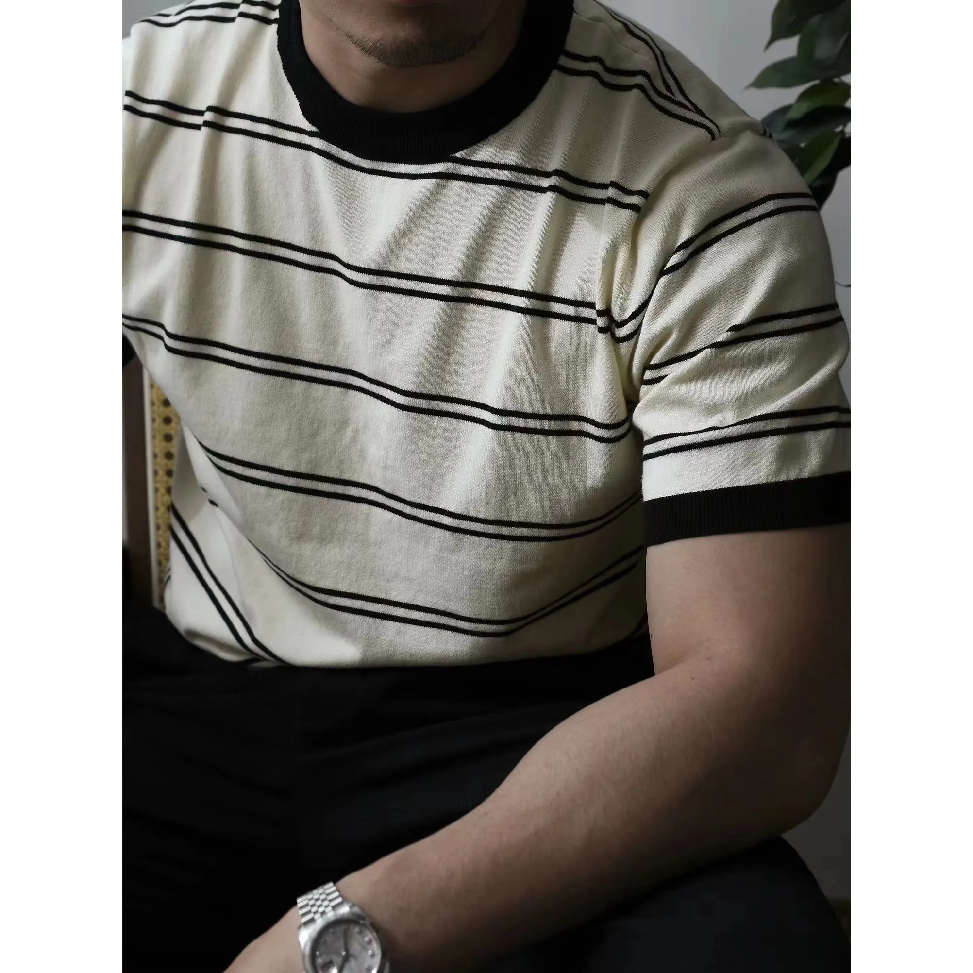 Men's Striped T-shirt Breton Top