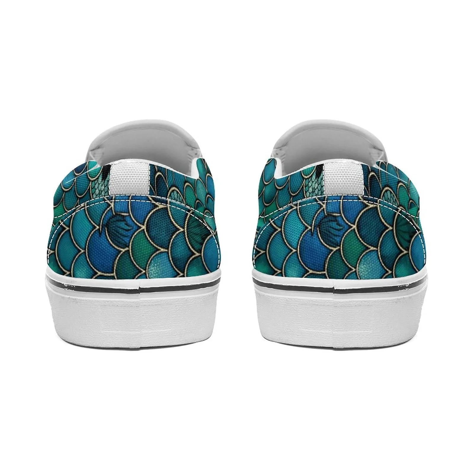 Mermaid Scale Printed Slip-on Canvas Shoes  for Teenagers and Adults