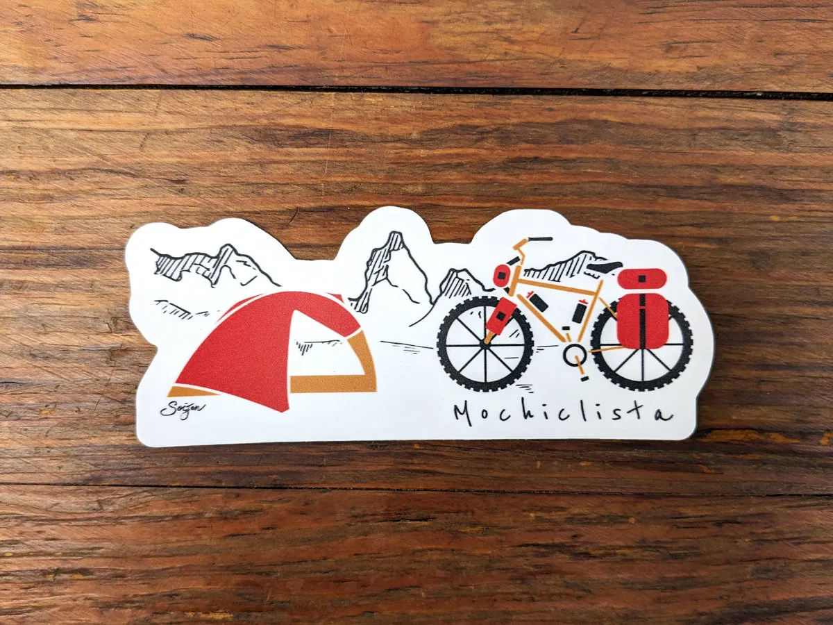 Mochiclista Waterproof Sticker | Bikepacker